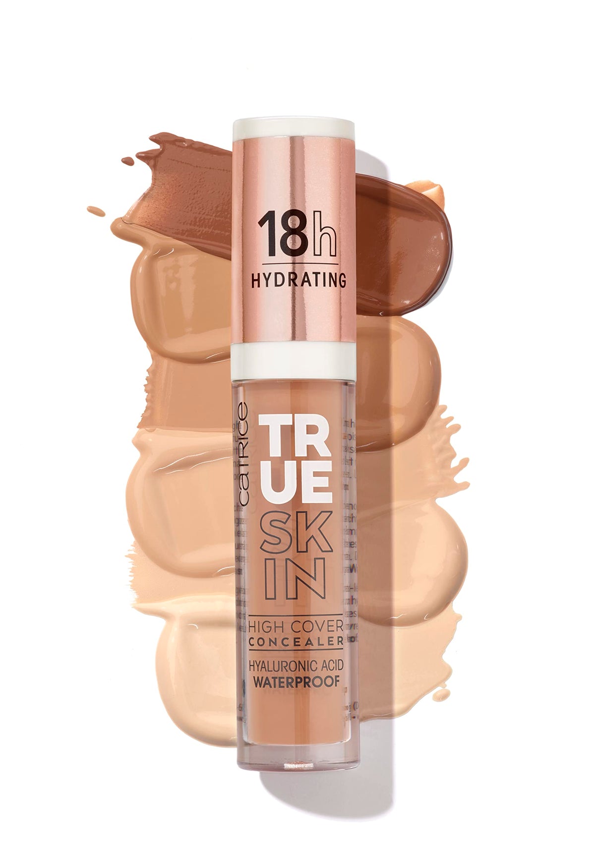 Catrice label close-up showing ingredients and vegan certification for transparency benefit