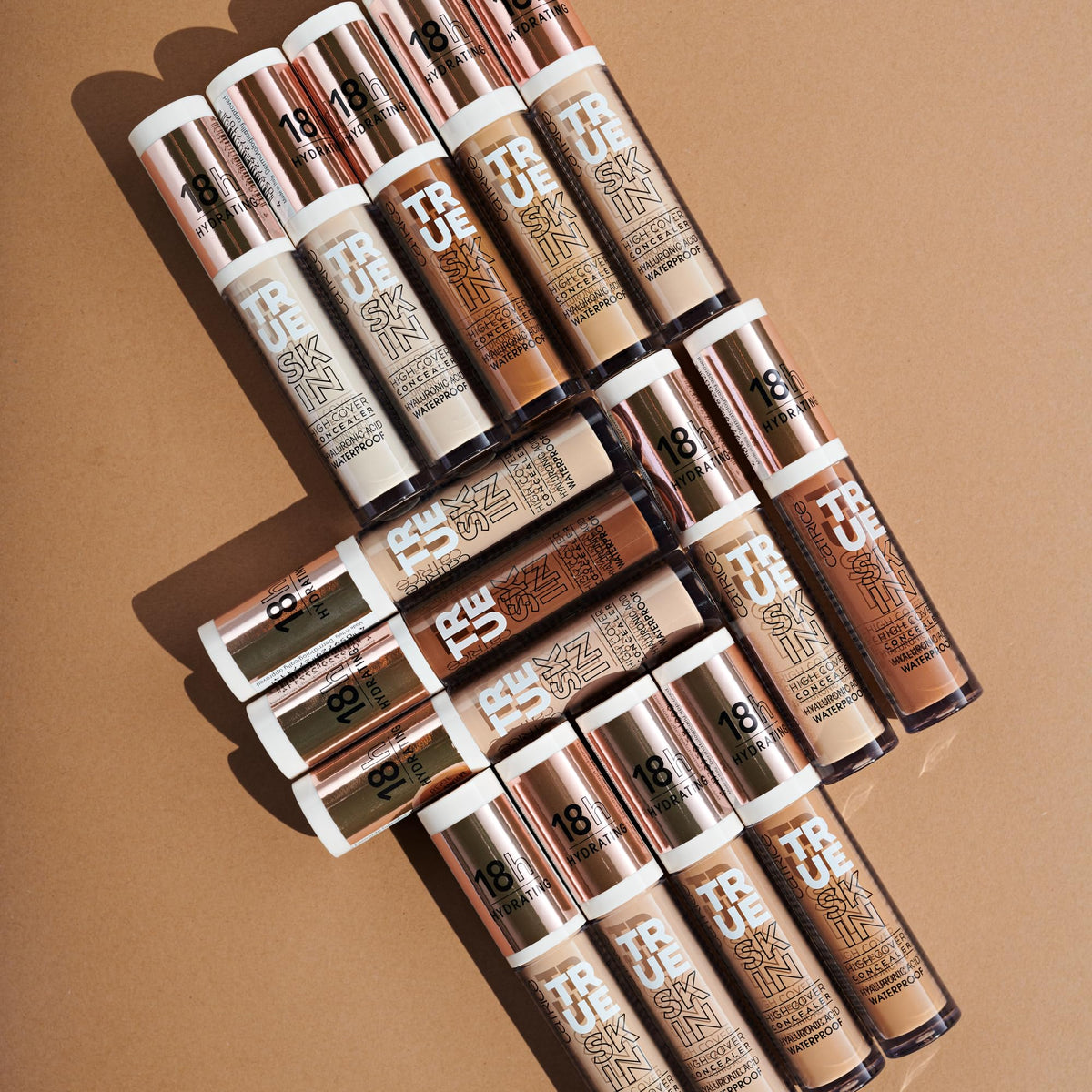 Catrice flatlay in makeup bag for everyday convenience