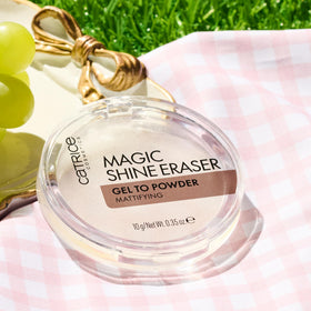 Catrice compact in a handbag for quick on-the-go mattifying touch-ups