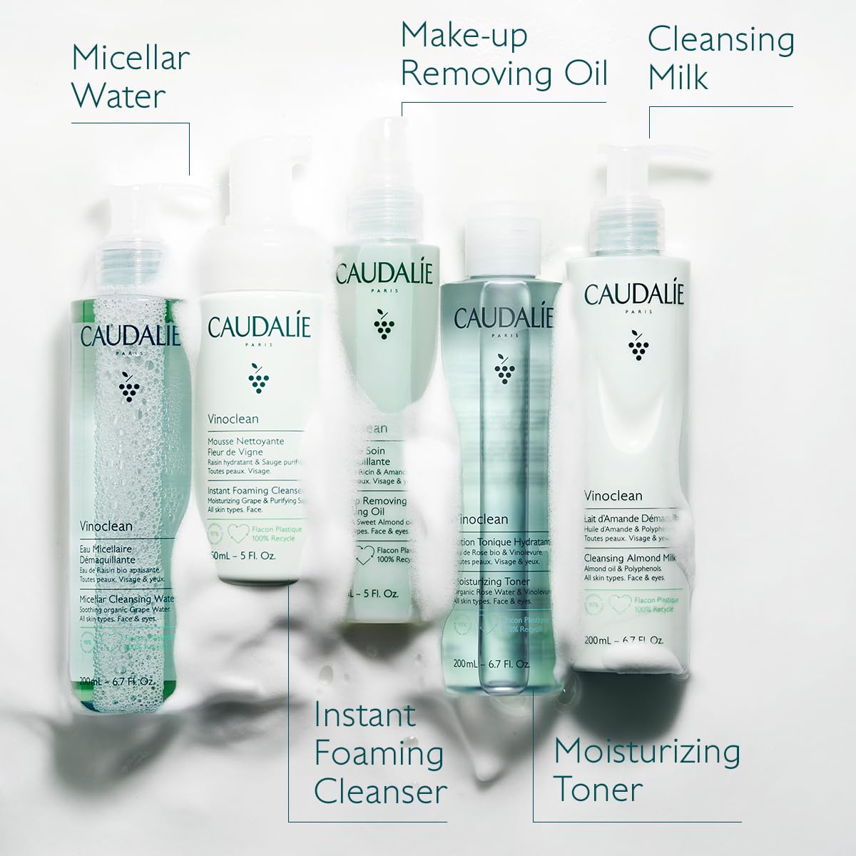 Caudalie in bathroom lifestyle scene showing calming daily skincare routine benefit