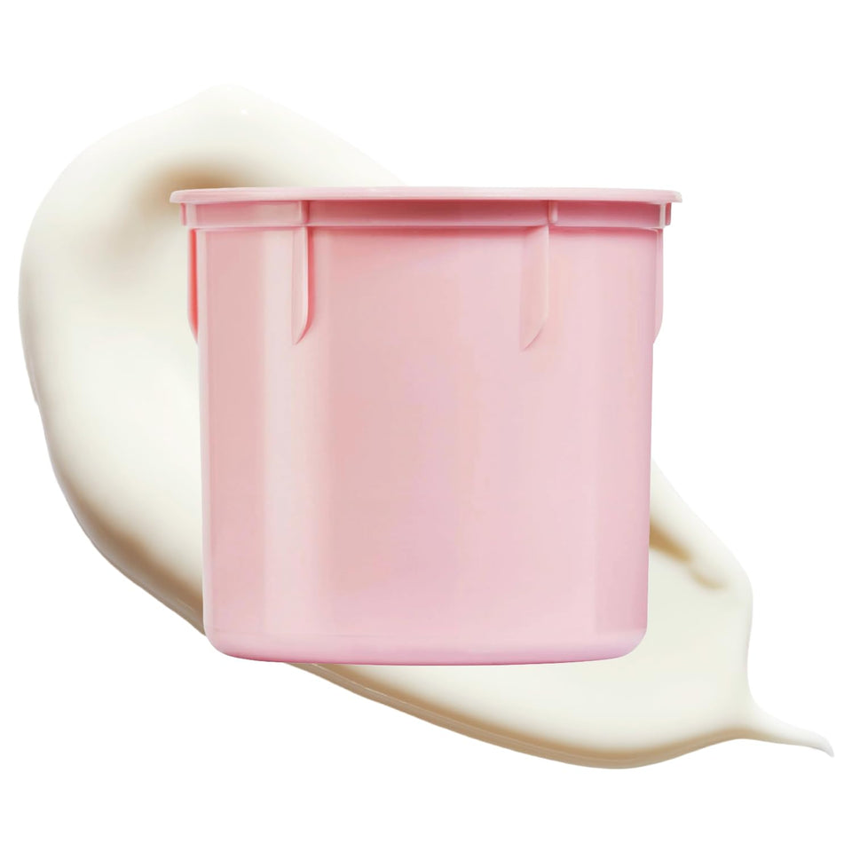 Caudalie front jar showing cashmere cream refill and elegant packaging benefit: sustainable design