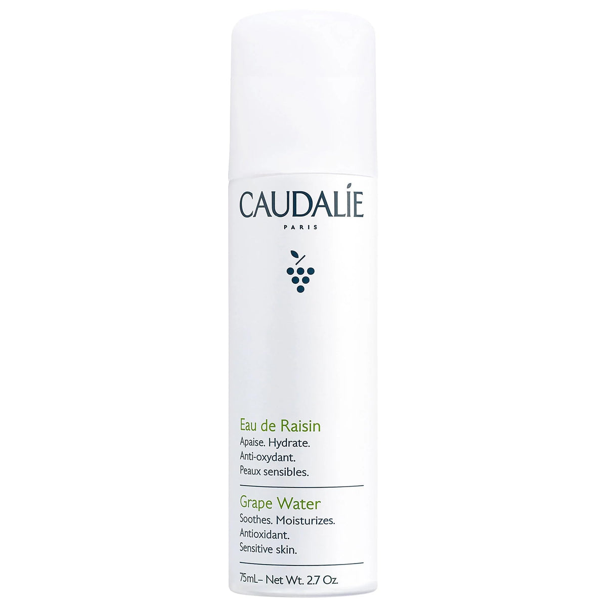 Caudalie front bottle view showing clean packaging and travel-ready size