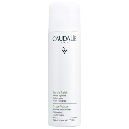 Caudalie front packaging showing the 200 mL bottle and brand benefits