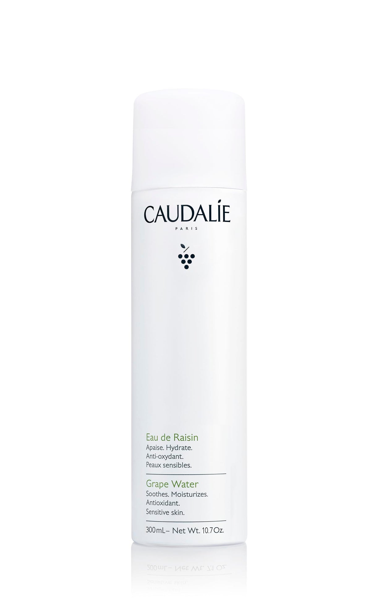 Caudalie front bottle view showing spray and packaging benefit: instant hydration