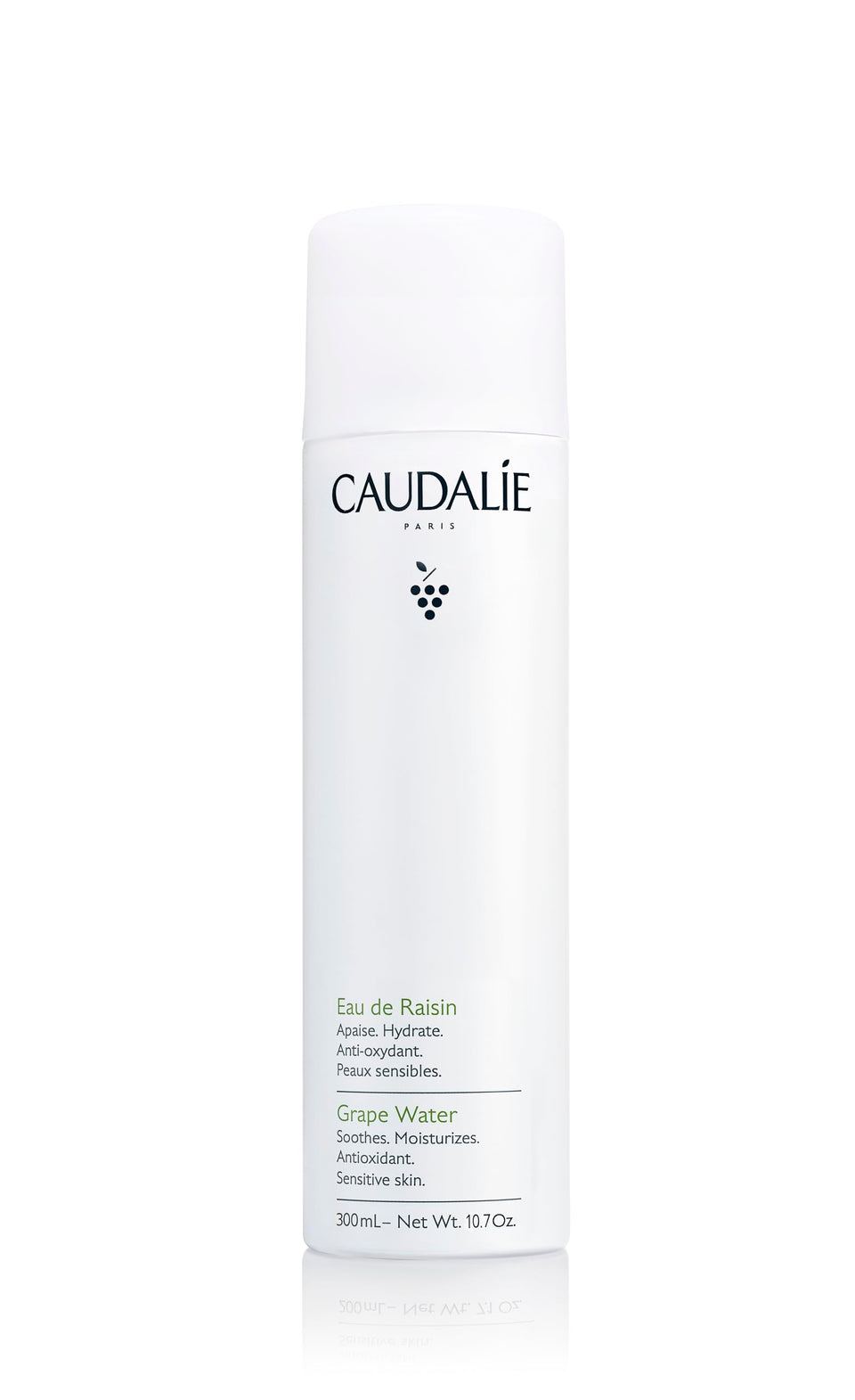 Caudalie front bottle view showing spray and packaging benefit: instant hydration