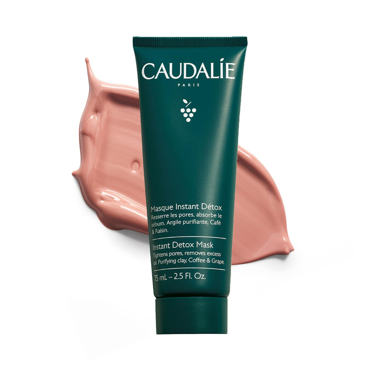Caudalie front packaging of Instant Detox Mask showing clear labeling and size