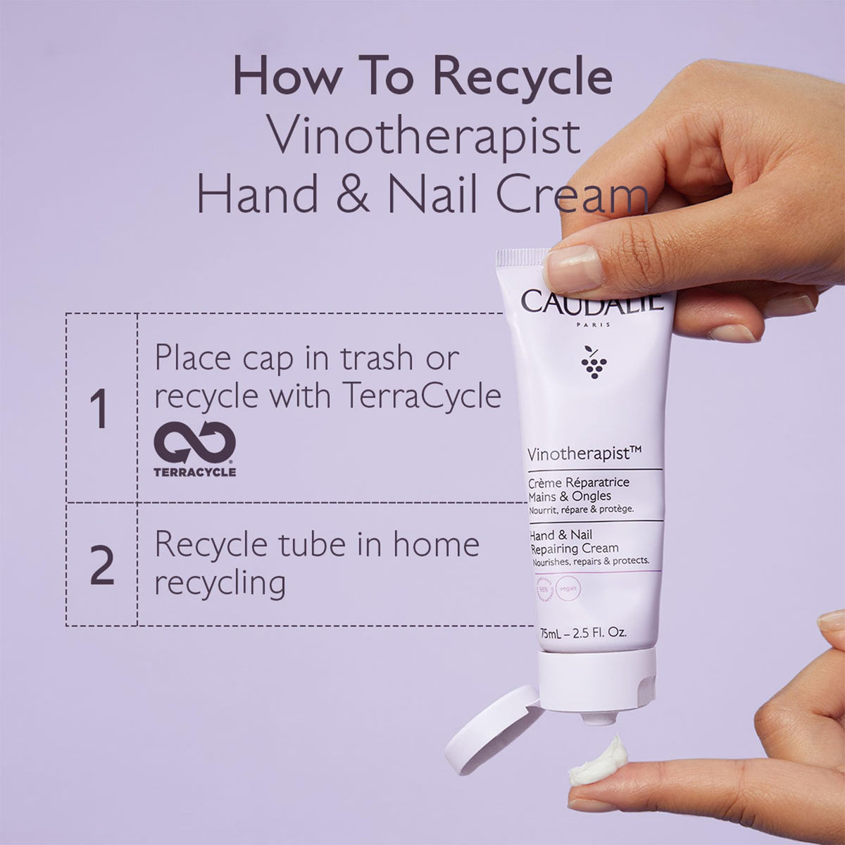 Caudalie tube placed on a bathroom counter lifestyle scene highlighting daily use and non-greasy finish