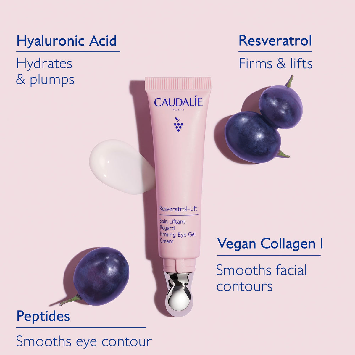 Caudalie cooling metal applicator close-up highlighting soothing massage benefit