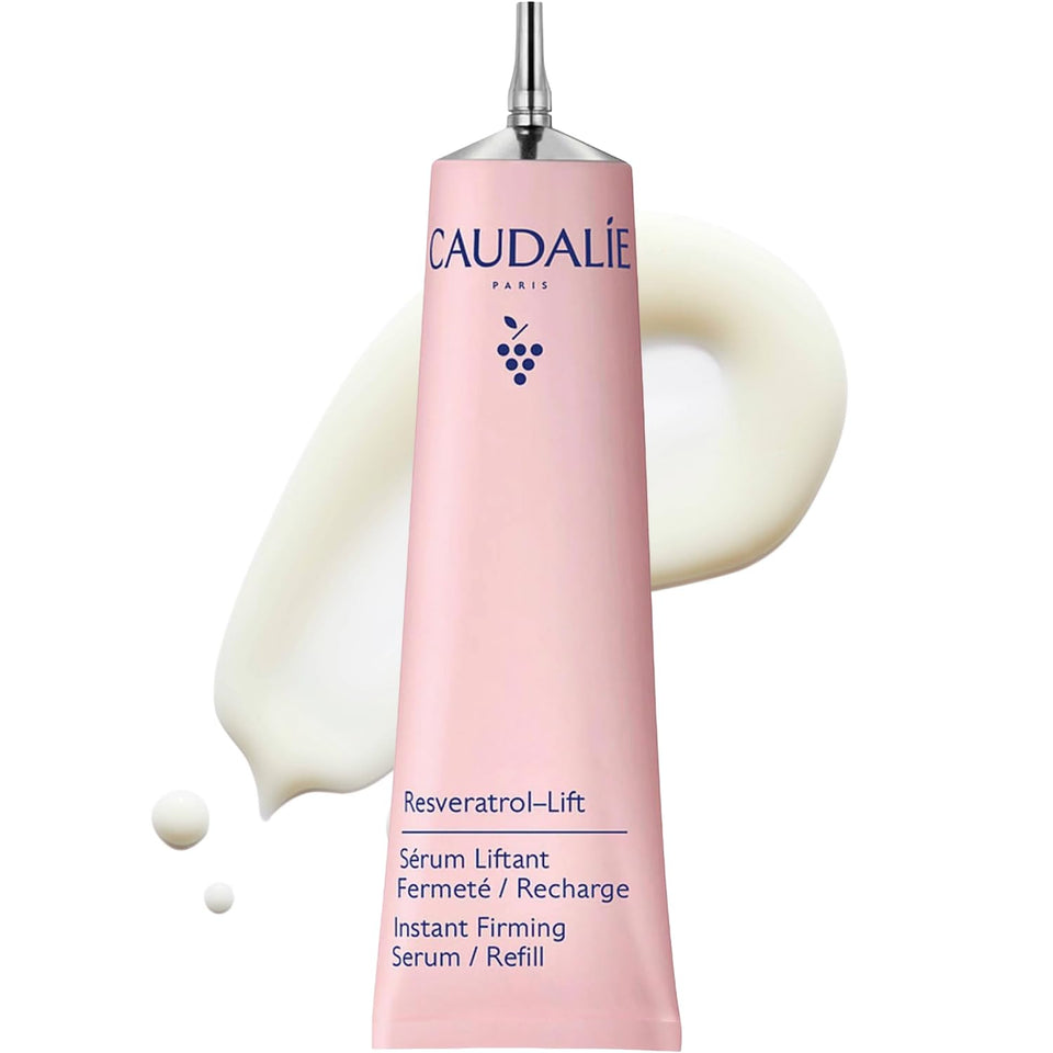 Caudalie refill front packaging showing sustainable aluminum design and clear product name
