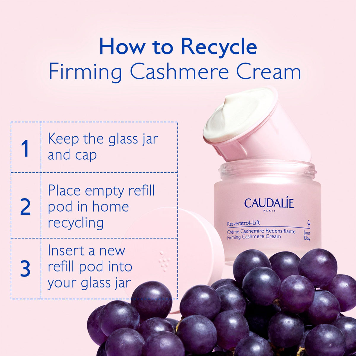 Caudalie 50 ml jar next to common objects illustrating size and portability benefit: travel-friendly