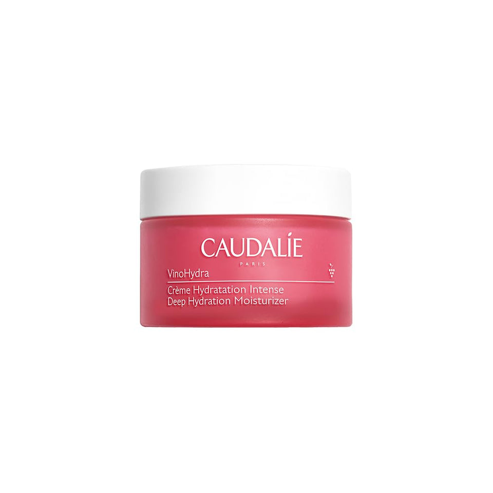 Caudalie jar front view showing elegant packaging and hydration benefit