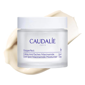 Caudalie jar front view highlighting brand and brightening benefit