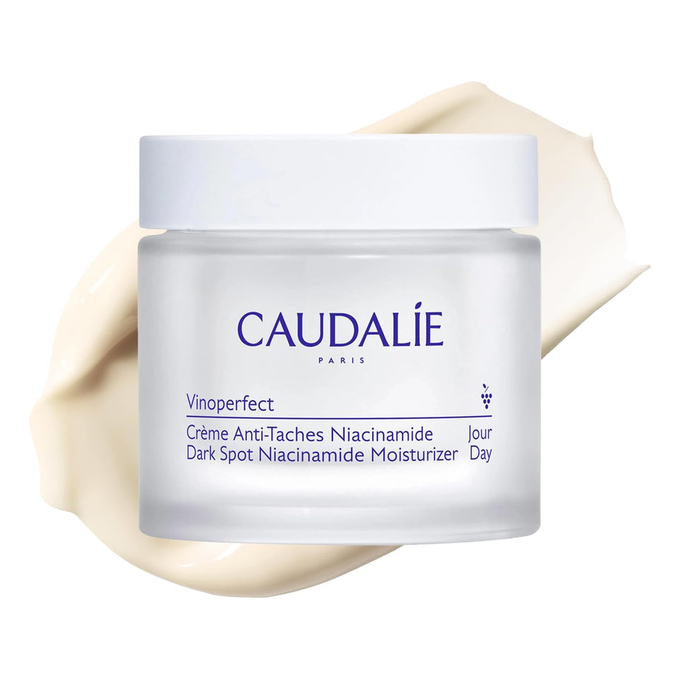 Caudalie jar front view highlighting brand and brightening benefit