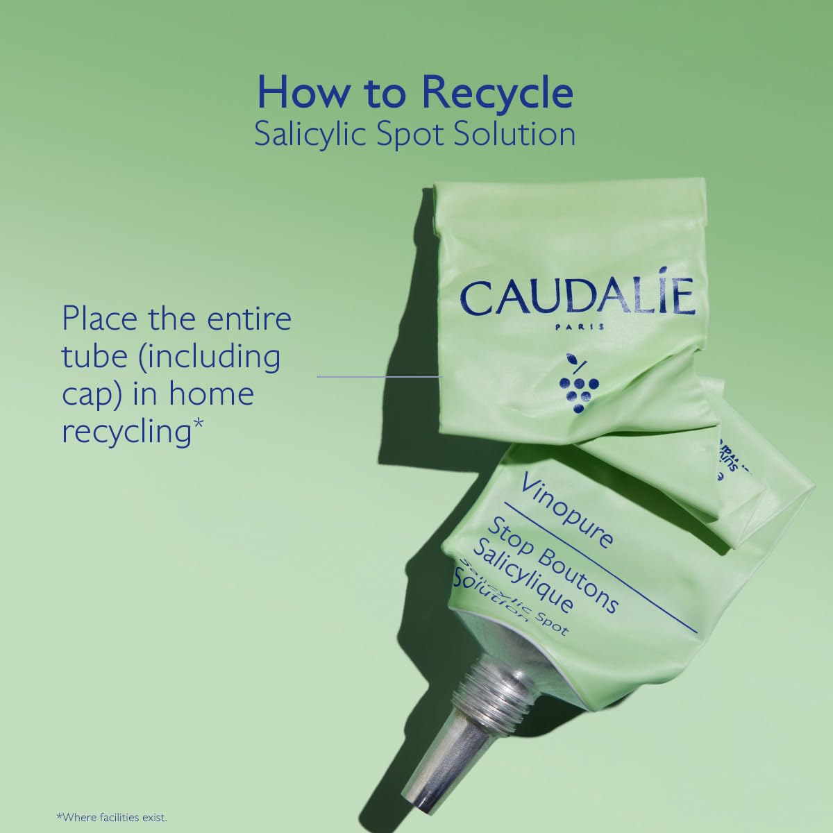 Caudalie Vinopure before and after spot size reduction comparison