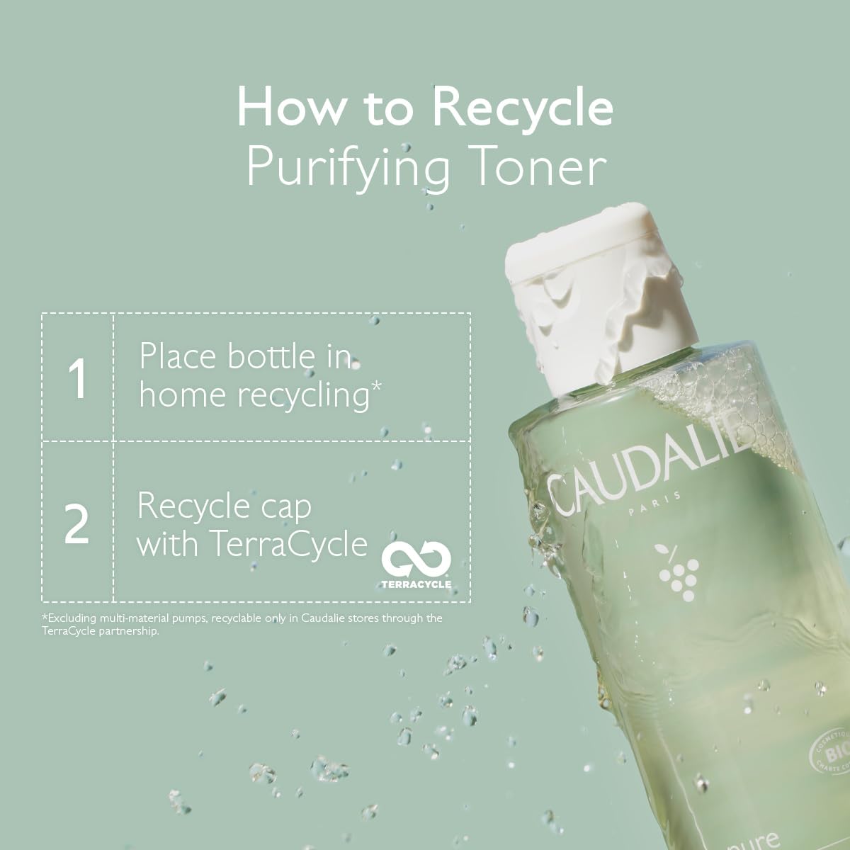 Caudalie Vinopure with grapes and rose water illustrating soothing ingredients