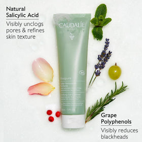 Caudalie Vinopure label close-up showing active ingredients and claims