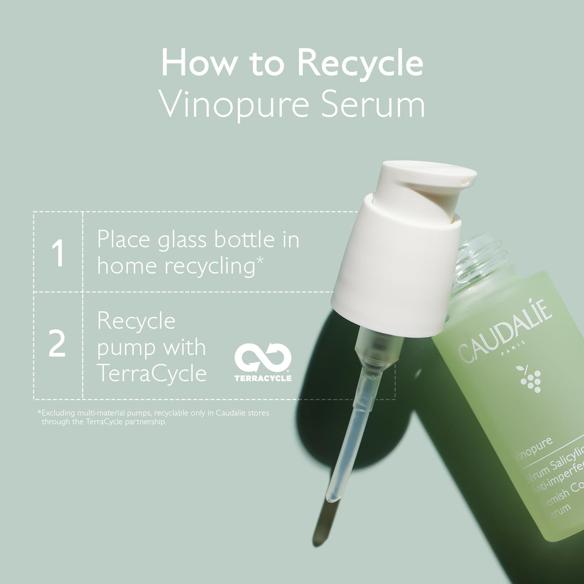 Caudalie Vinopure back label showing ingredient list and usage instructions
