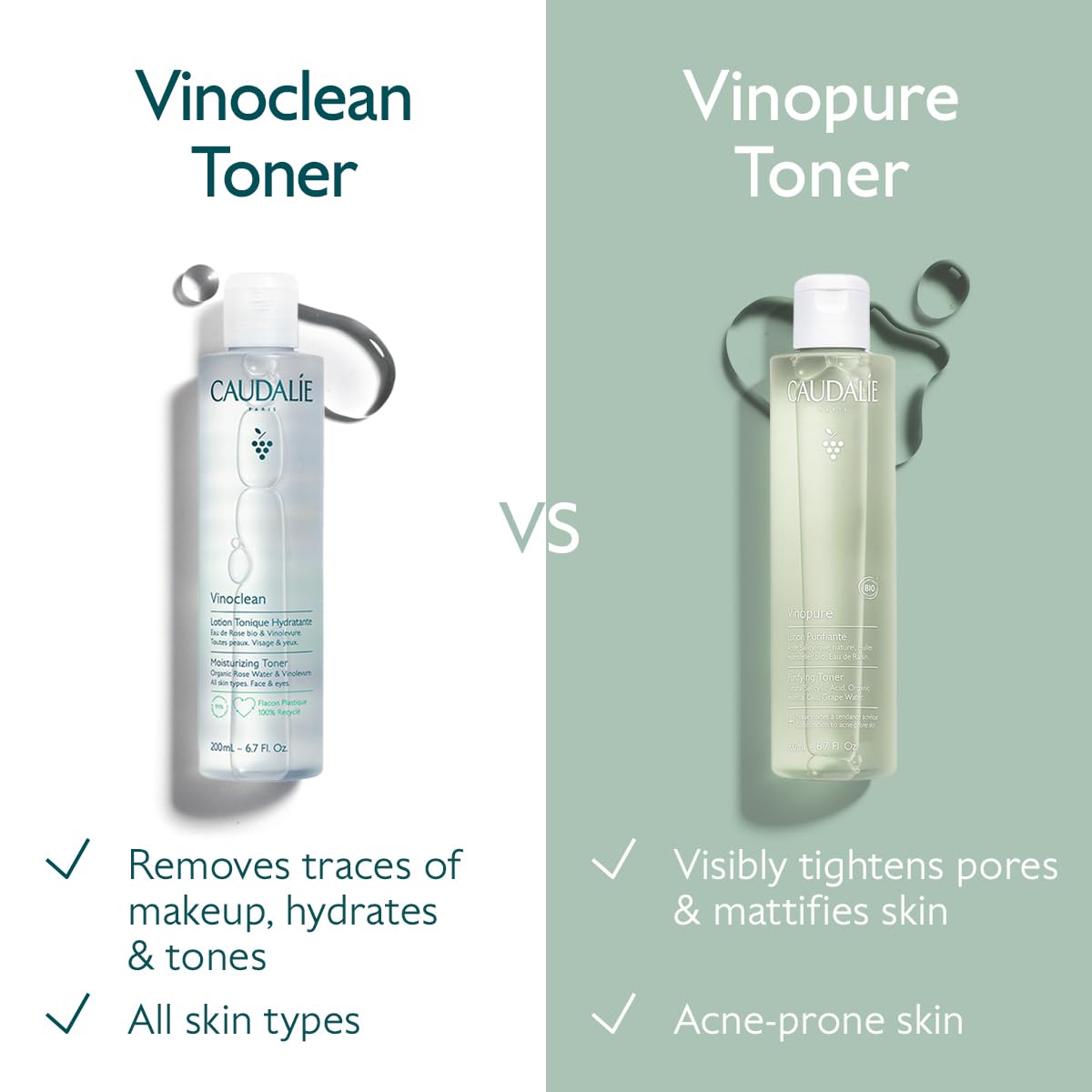 Caudalie Vinopure in hand to demonstrate 6.7 ounce scale and application