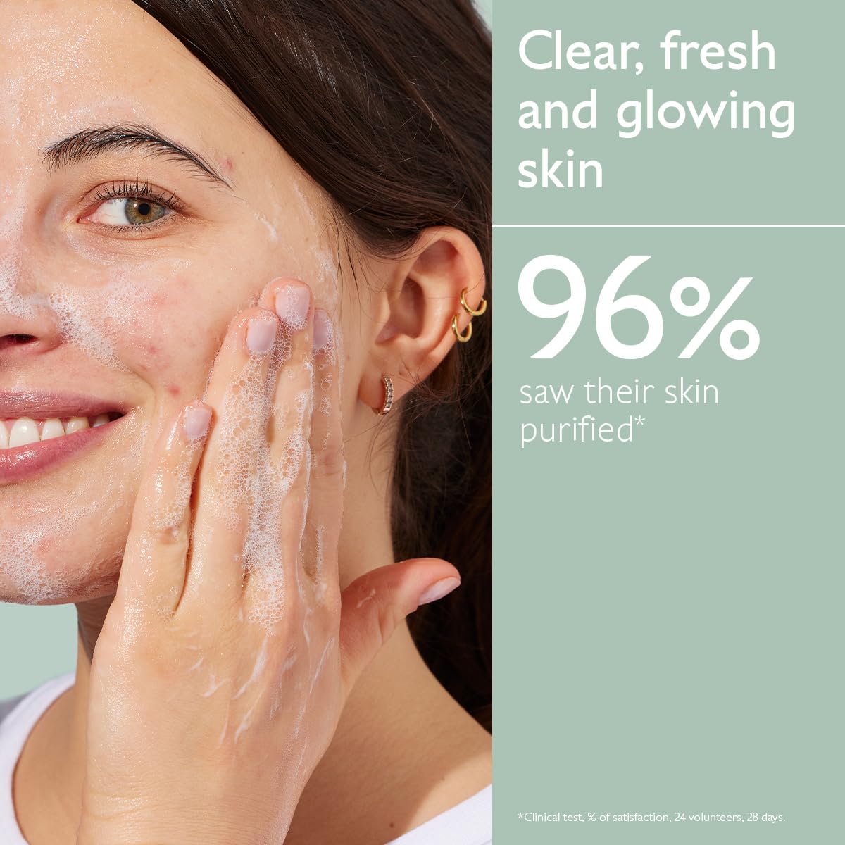 Caudalie Vinopure foam texture close-up demonstrating gentle lather