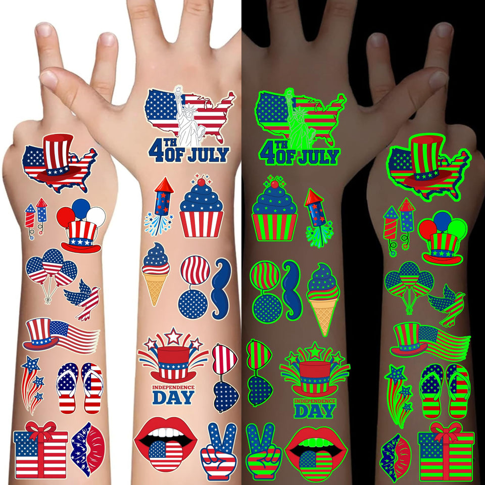 CAVALATAT front packaging showing 80pcs patriotic tattoo set and variety