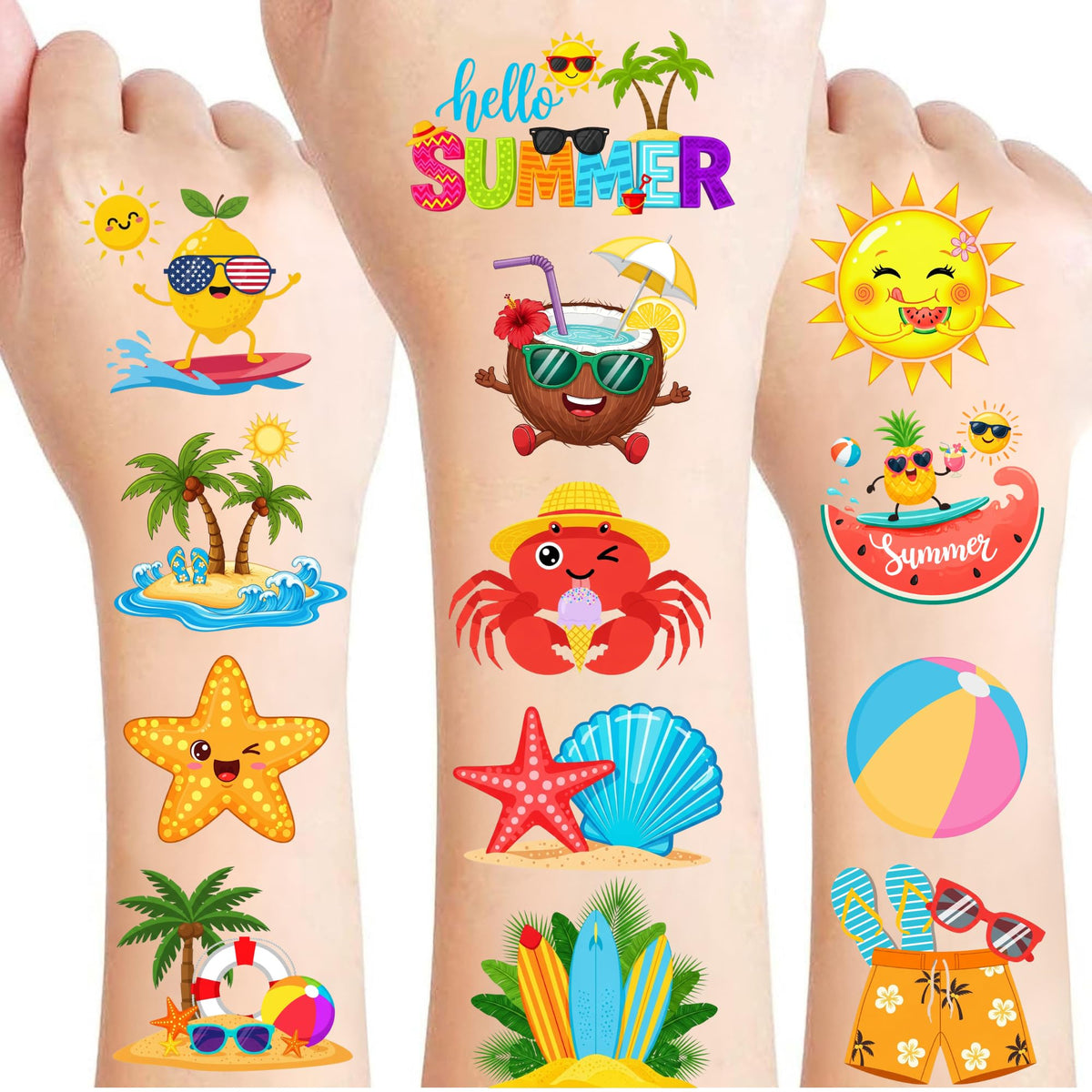 CAVALATAT front packaging showing 96-piece summer tattoo set and easy use