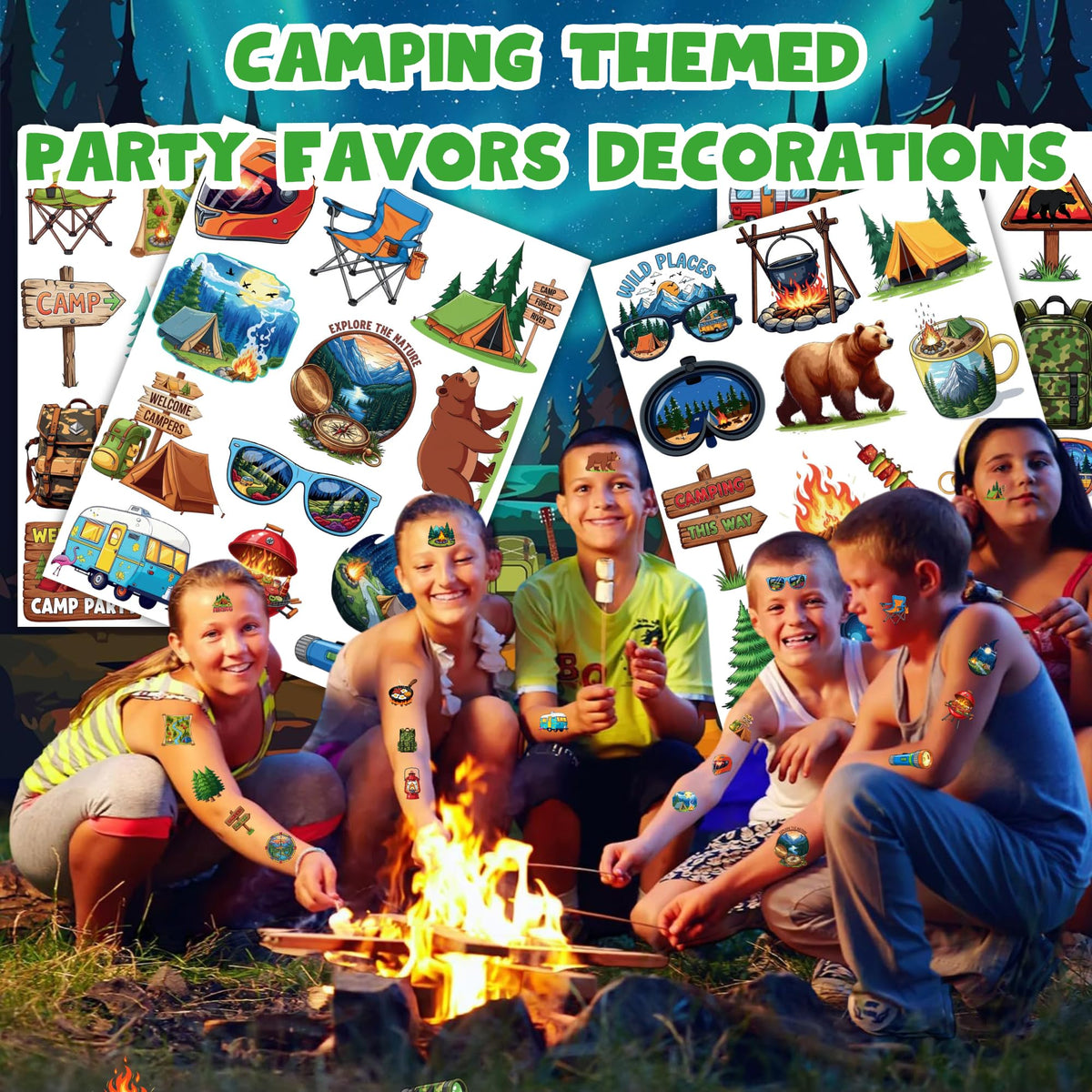 CAVALATAT full sheet layout with varied camp-themed designs for easy cutting