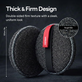 CAVEEM close-up of secure hand strap for controlled exfoliation benefit