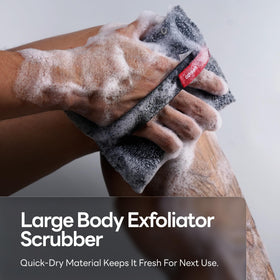 CAVEEM scrubber creating lather to improve cleansing and skin renewal