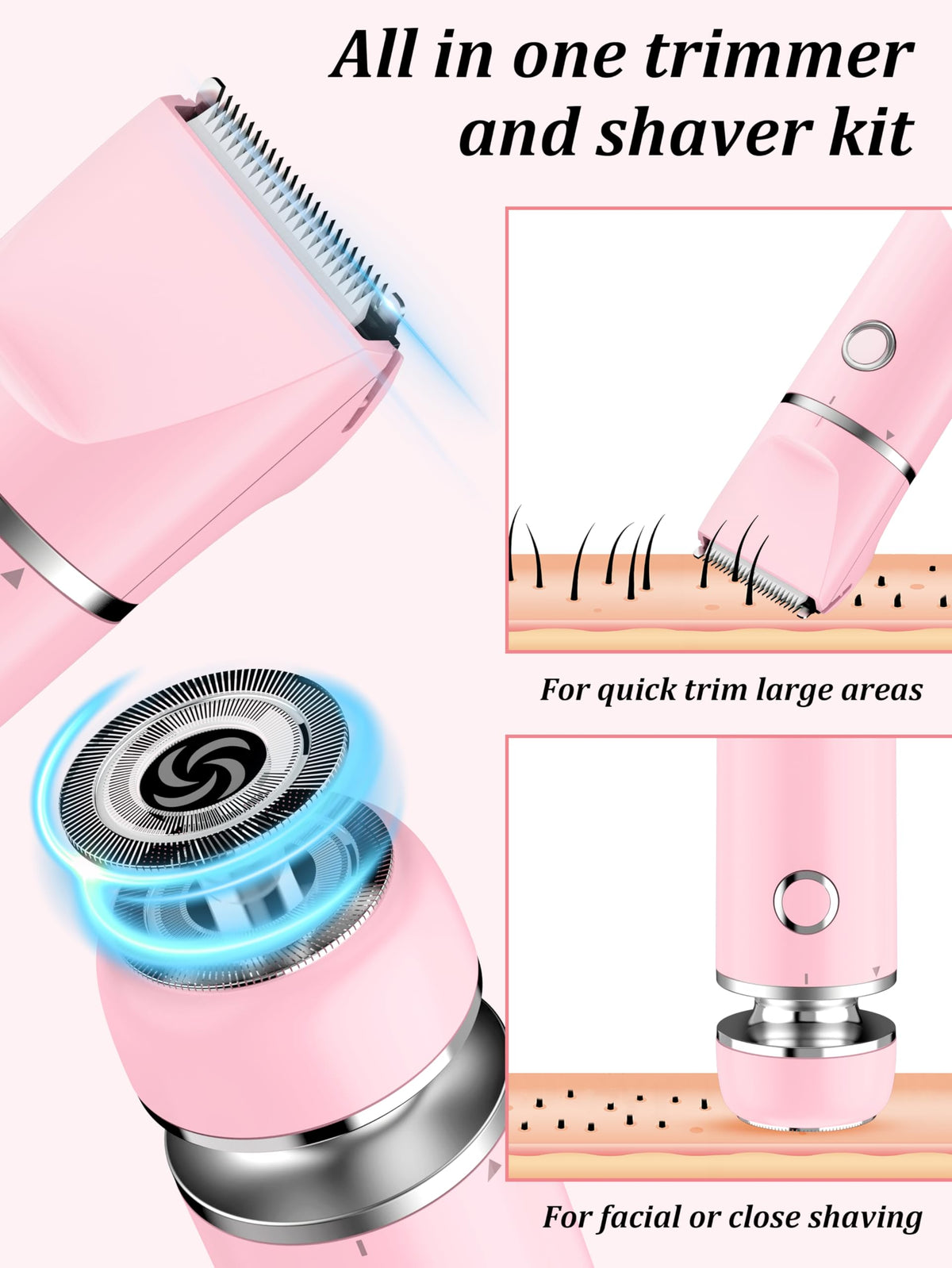 Cayzor detail of round shaver head showing smooth foil for a close finish
