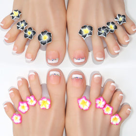 Cbbaokyy toe separators in use during pedicure for neater polish application