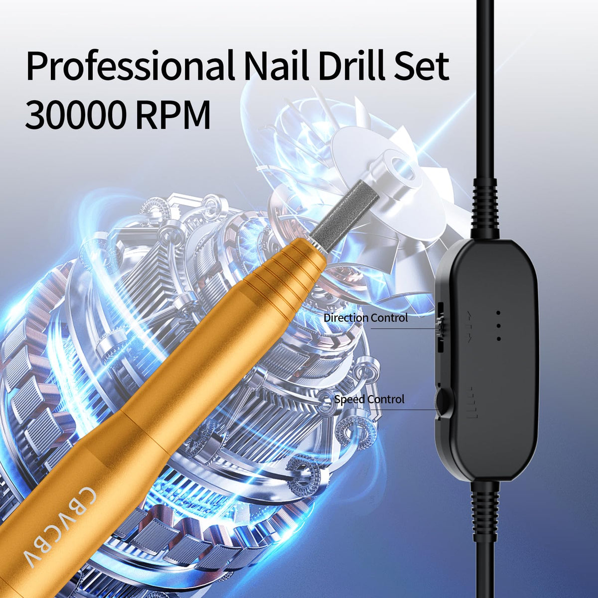 CBVCBV drill in use during a manicure demonstrating smooth quiet operation