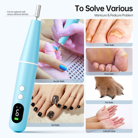 Ccigedy set of six drill bits and accessories laid out for versatile nail work