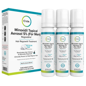 C'rcle unscented 5% minoxidil foam front packaging showing clean design and benefits