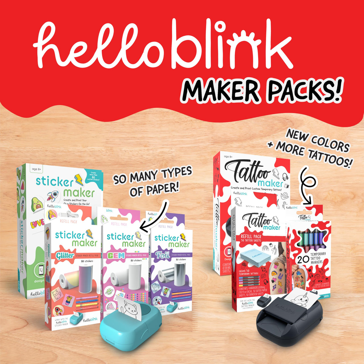 CEACO Hello Blink tattoos on kids at a party, showcases fun creative group activity