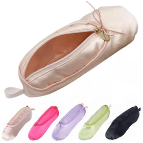 CECKQUE front view of pink ballet shoe pouch showing compact design and style