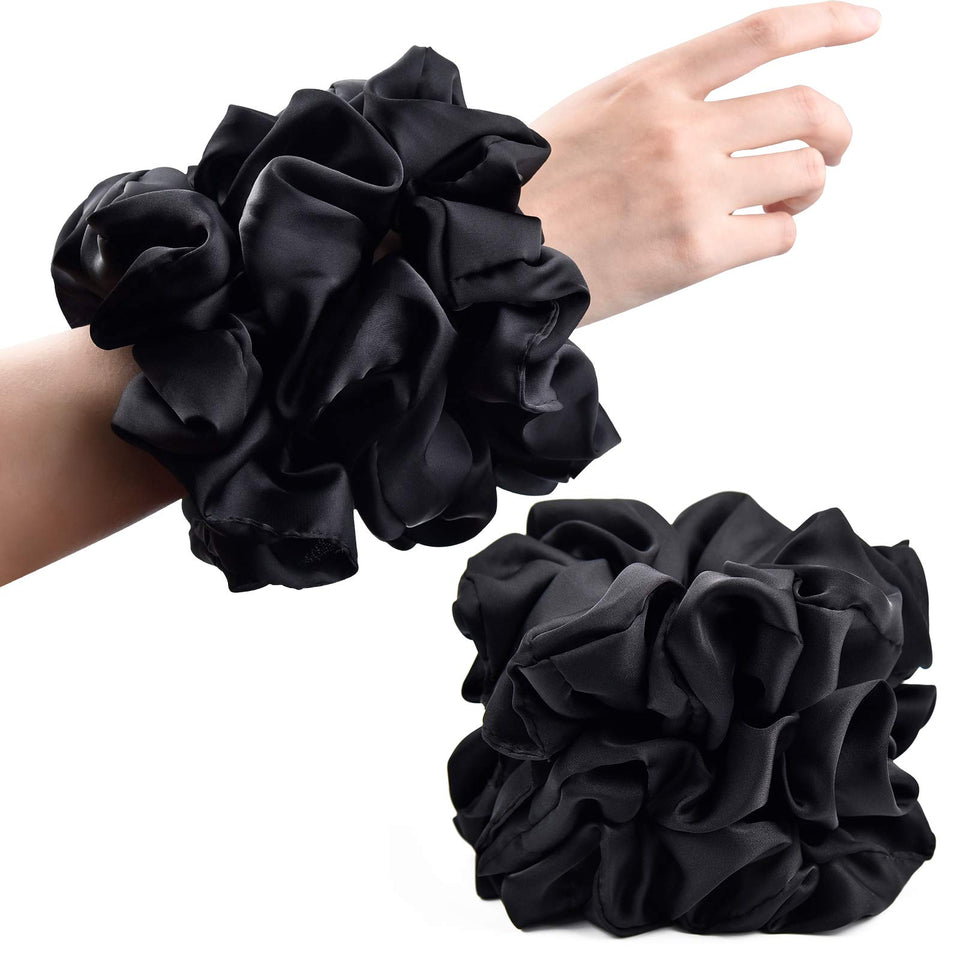 CEELGON front packaging showing six black satin scrunchies, tidy set benefit