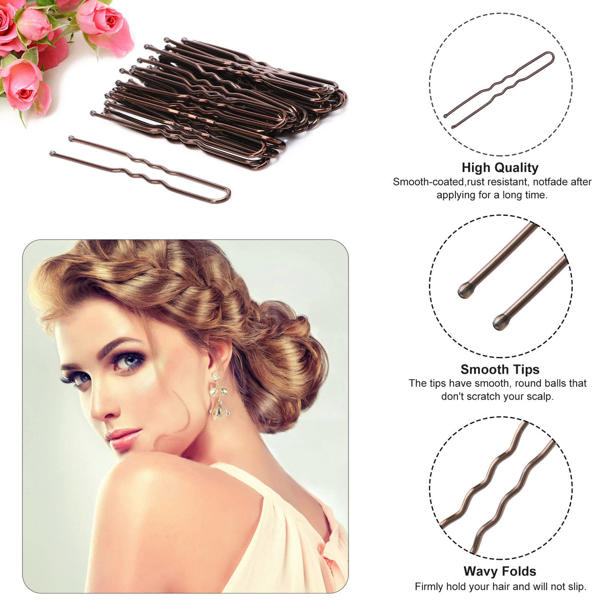 Cehony rounded tip detail protecting scalp and preventing hair snags