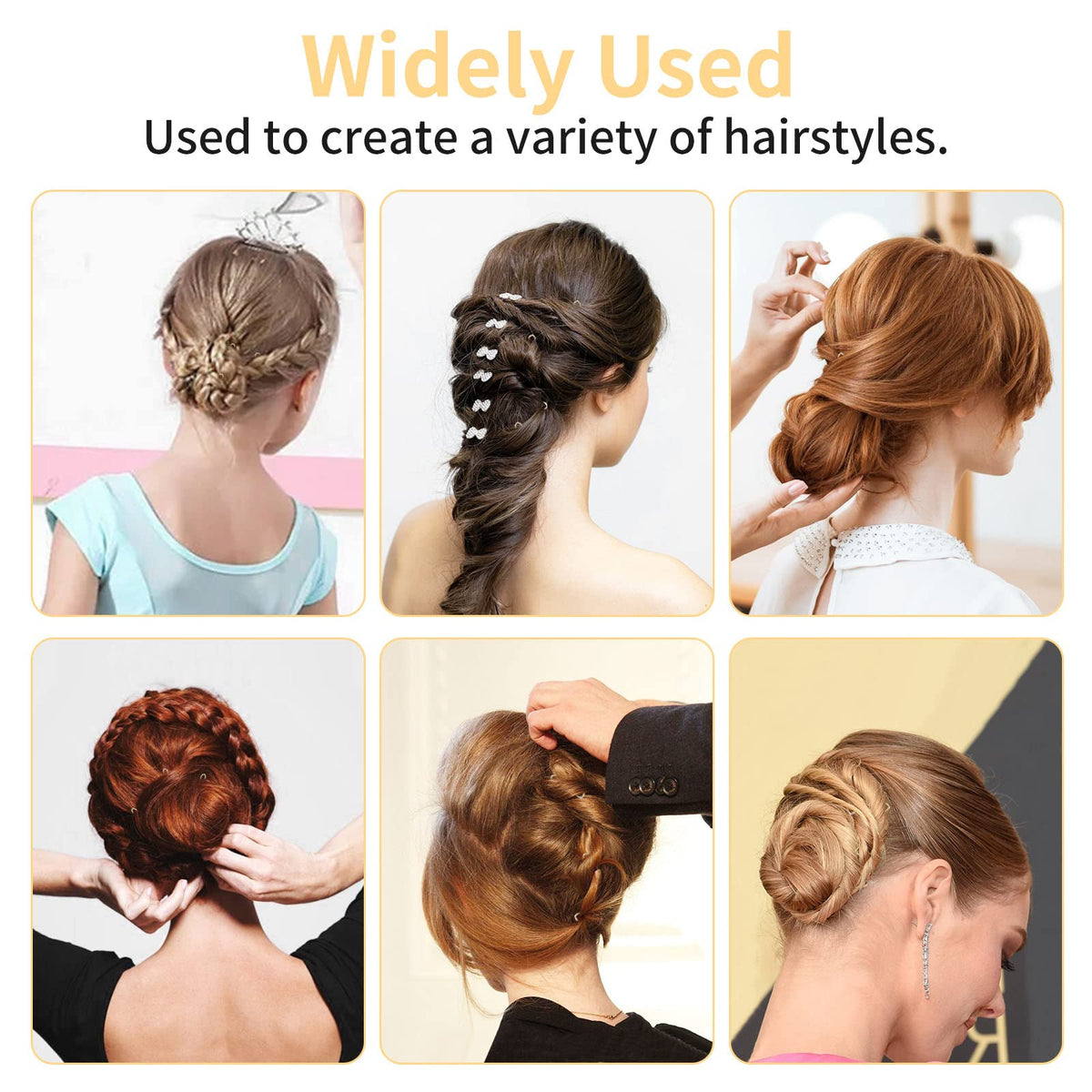 Cehony hair pins beside ruler showing 2.4-inch length for versatile styling benefit