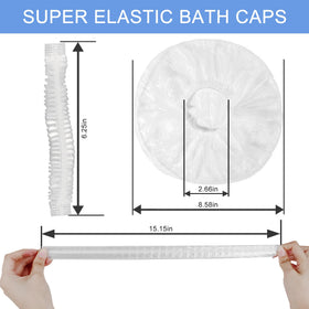 Ceizioes cap worn bouffant style showing secure water protection
