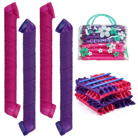 CEKEME front packaging showing 40 heatless spiral hair rollers for easy storage and reuse