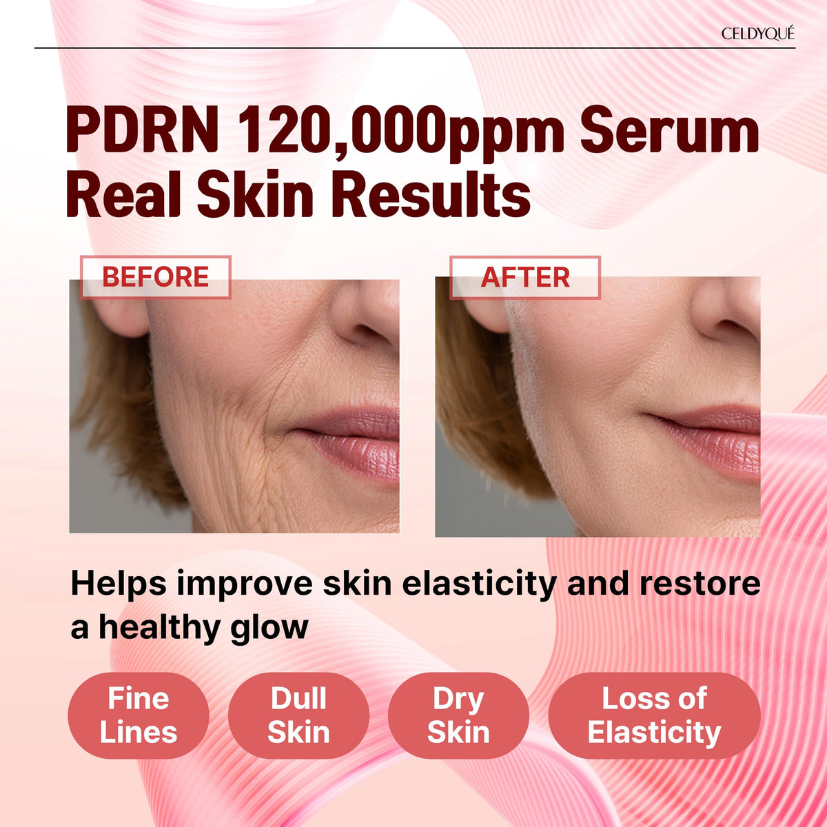 CELDYQUE droplet on skin demonstrating quick absorption benefit