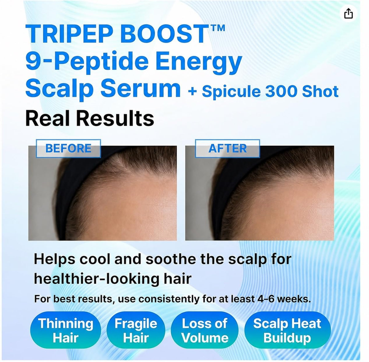 CELDYQUE peptide complex graphic emphasizing hair-density support benefit