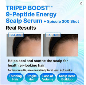 CELDYQUE peptide complex graphic emphasizing hair-density support benefit