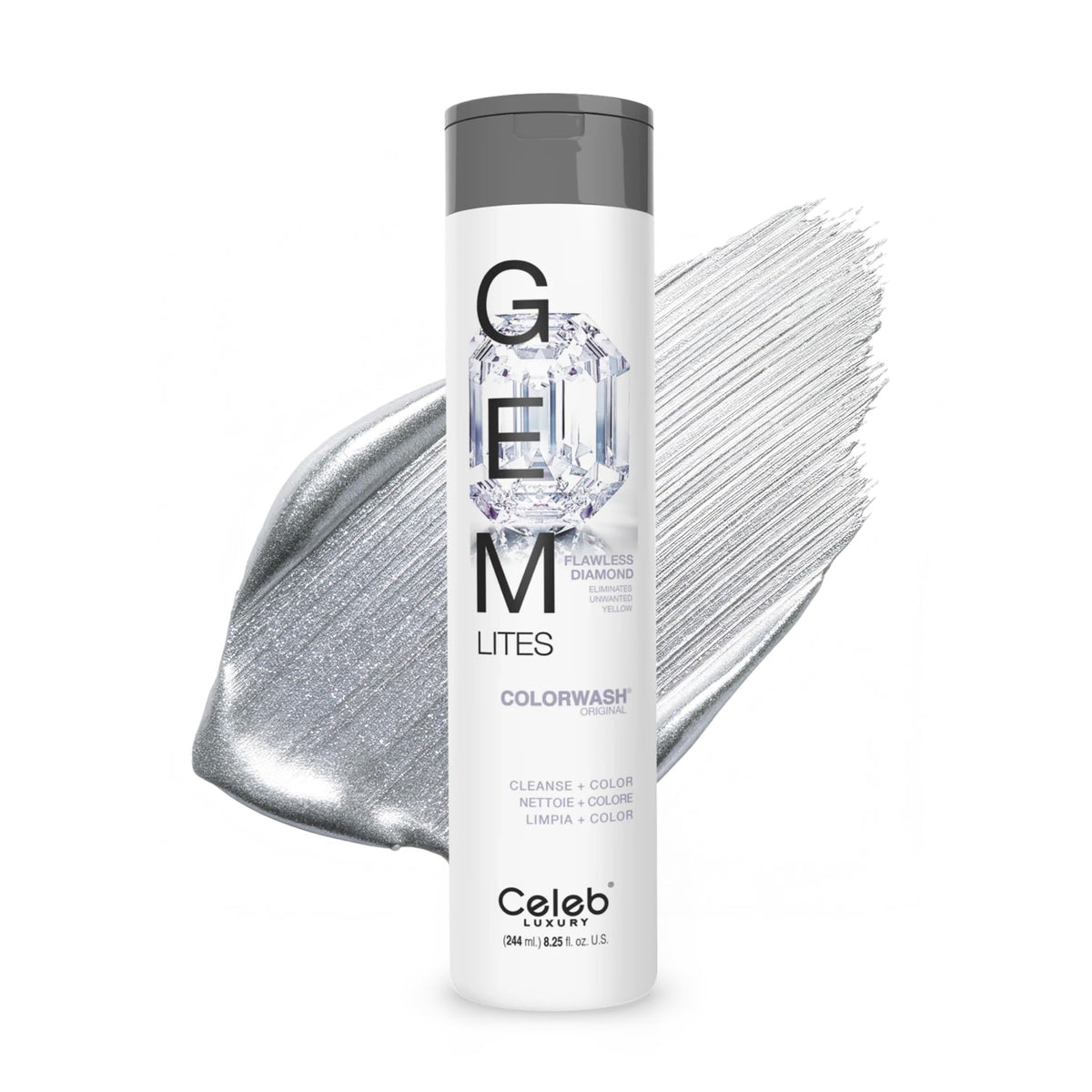 Celeb Luxury front packaging showing bottle and Flawless Diamond label benefits