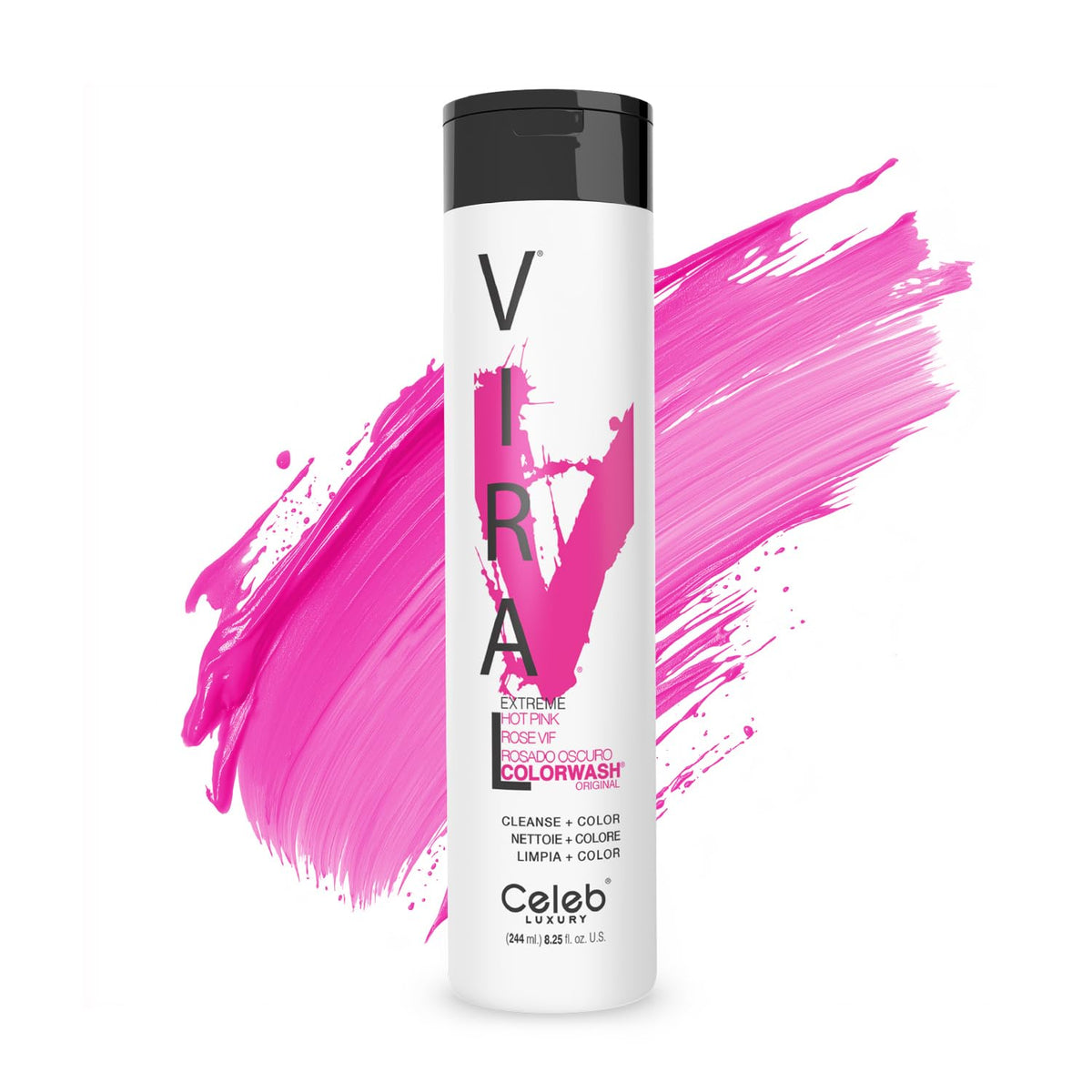 Celeb Luxury front label showing Hot Pink color and product identity for clear selection