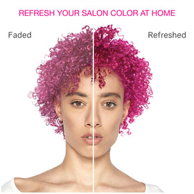 Celeb Luxury pink shampoo foam texture demonstrating pigment-rich lather for even coverage
