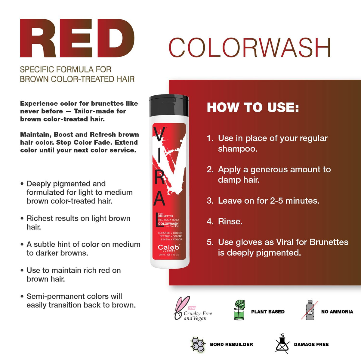 Celeb Luxury texture swatch of the red colorwash showing pigment density for informed use