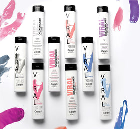 Celeb Luxury bottle next to hand showing product size and travel-friendly benefit