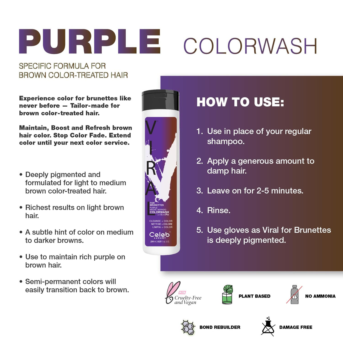 Celeb Luxury creamy purple lather close-up demonstrating even pigment deposit