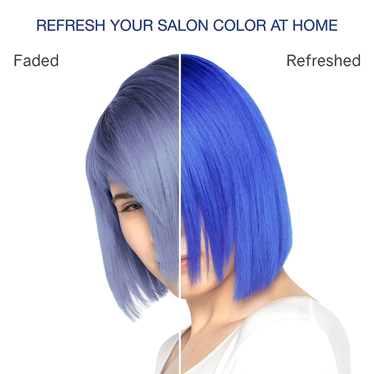 Celeb Luxury close-up of label highlighting Extreme Blue and bond-rebuilder benefit